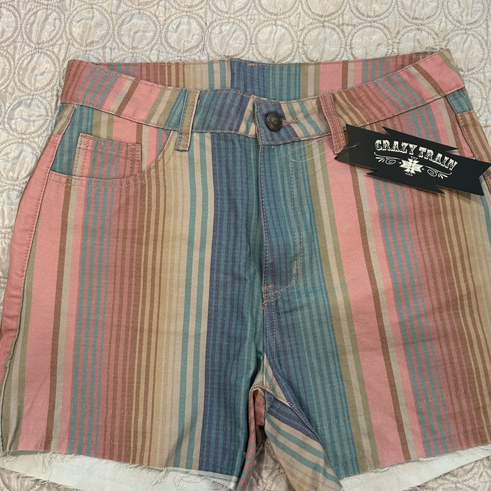 Crazy Tain Striped Shorts Size Medium